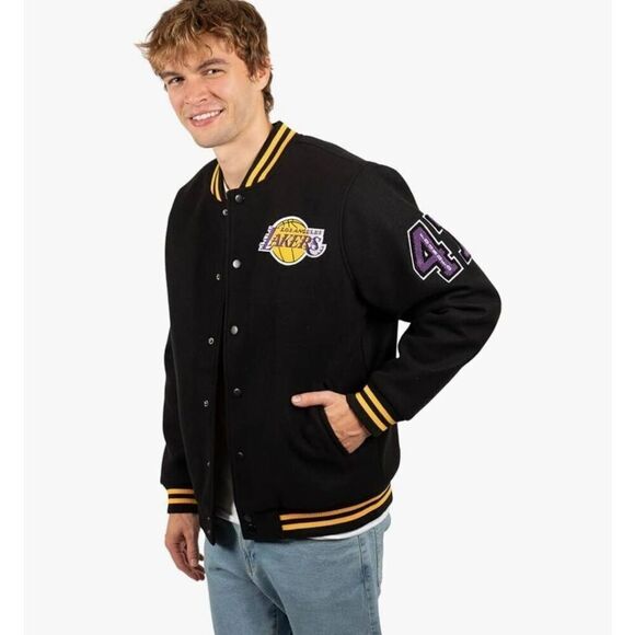 Ultra Game Size XL Men's Lakers NBA Official Game Time Varsity Jacket-Unisex - Picture 1 of 11